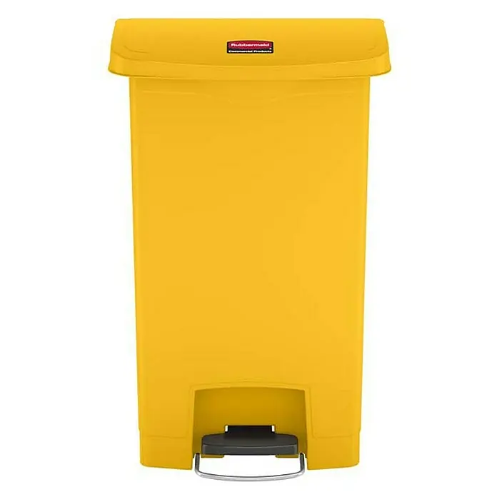Proregal Treteimer Rubbermaid Slim Jim Step On Container Front Step Pedal-Abfalleimer - 50 l, Kunststoff, Gelb - Gelber Rubbermaid Treteimer mit robustem Pedal für hygienische Abfallentsorgung in gewerblichen Umgebungen.