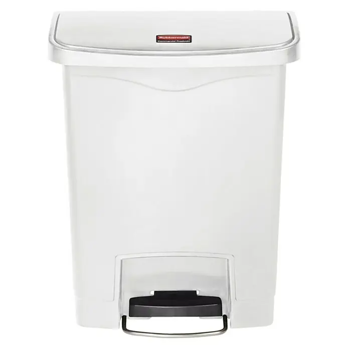 Proregal Treteimer Rubbermaid Slim Jim Step On Container Front Step Pedal-Abfalleimer - 30 l, Kunststoff, Weiß - Weißer Rubbermaid-Treteimer für hygienische Abfallentsorgung mit Fußpedal.