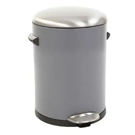 Retro Treteimer mit markanten Griffen und Kugelkappe | 3 Liter | HxØ 26,2x16,7cm | Kunststoff-Inneneimer | Grau