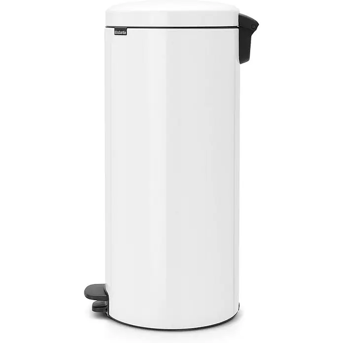 Proregal Treteimer Brabantia Klassischer Tretmülleimer mit Soft-Verschluss - 30 l, Metall, Weiß - Weißer, runder Treteimer für den Haushalt. Praktischer Abfalleimer mit Fußpedal für hygienische Abfallentsorgung in Küche und Bad.