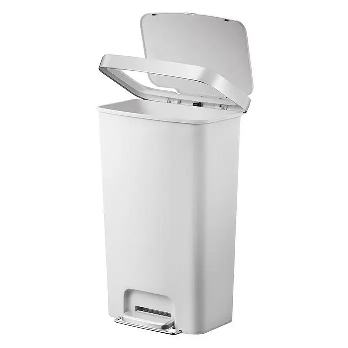 Proregal Treteimer Funktionale Treteimer aus Kunststoff mit Soft-Close-Deckel - 45 l, Kunststoff, Grau - Der weiße Treteimer mit offenem Deckel ist ein praktisches und hygienisches Abfallbehältnis für Küche oder Bad.