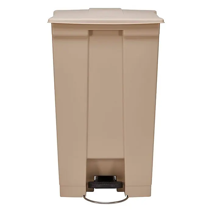 Proregal Treteimer Rubbermaid Robuster Pedaleimer - 87 l, Kunststoff, Beige - Beigefarbener Tretmülleimer mit Deckel und Fußpedal für hygienische Abfallentsorgung in Küche oder Bad.