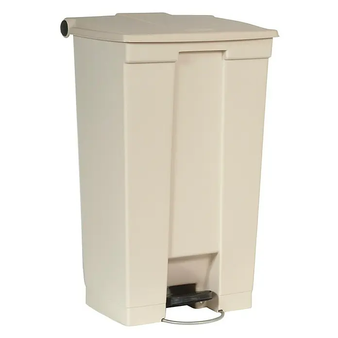Proregal Treteimer Rubbermaid Robuster Pedaleimer - 87 l, Kunststoff, Beige - Beiger Tretabfalleimer mit Deckel und Pedalmechanismus für hygienische Abfallentsorgung in verschiedenen Umgebungen.