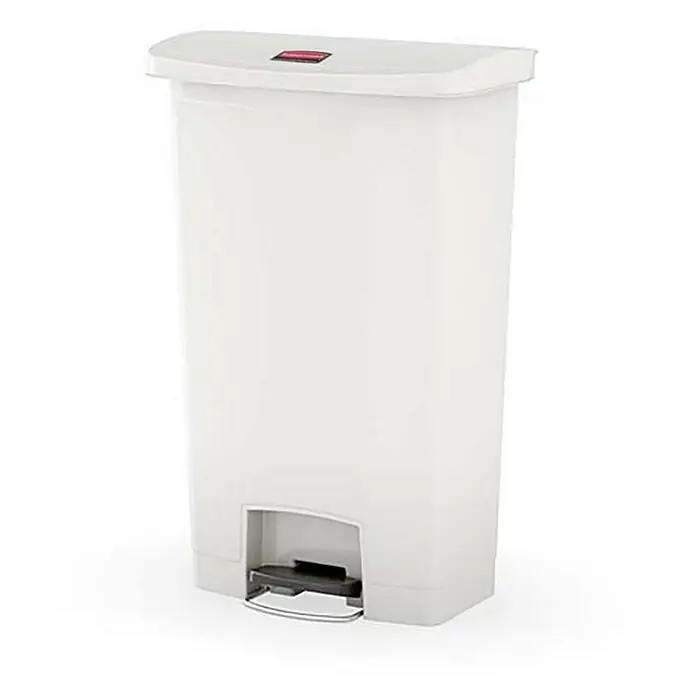 Proregal Treteimer Rubbermaid Slim Jim Step On Container Front Step Pedal-Abfalleimer - 50 l, Kunststoff, Weiß - Weißer, rechteckiger Treteimer von Rubbermaid mit dem Fußpedal für hygienische Abfallentsorgung im Haushalt.
