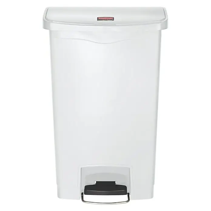 Proregal Treteimer Rubbermaid Slim Jim Step On Container Front Step Pedal-Abfalleimer - 50 l, Kunststoff, Weiß - Weißer Rubbermaid-Treteimer mit Fußpedal für hygienische Abfallentsorgung im Haushalt. Praktisch und robust.