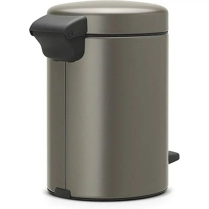 Proregal Treteimer Brabantia Klassischer Tretmülleimer mit Soft-Verschluss - 3 l, Metall, Platin - Dieser elegante Treteimer in Grau bietet eine stilvolle Lösung für die Abfallentsorgung. Das schlichte Design fügt sich nahtlos in jedes Badezimmer ein.