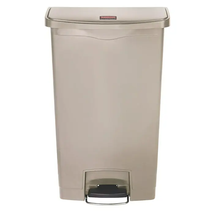 Proregal Treteimer Rubbermaid Slim Jim Step On Container Front Step Pedal-Abfalleimer - 68 l, Kunststoff, Beige - Der Rubbermaid Treteimer in Beige ist ein praktischer Abfalleimer mit Fußpedal, ideal für Küche oder Bad, für eine hygienische Abfallentsorgung.