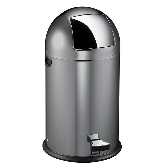 Proregal Treteimer - 33 l, Stahl, Grau - Dieser Abfallbehälter aus Edelstahl mit Fußpedal und abnehmbarem Deckel ist ideal für Küche und Bad. Robust und langlebig.