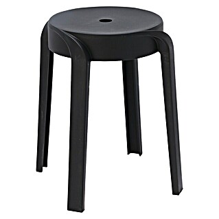 Kruk Anvers (Zwart, Kunststof, Hoogte: 45 cm)