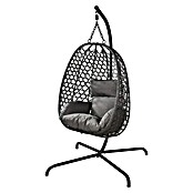 Hangstoel Rattan (l x b x h: 105 x 105 x 195 cm, Donkergrijs, Met kussen) | BAUHAUS