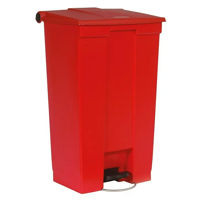 Proregal Treteimer Rubbermaid Robuster Pedaleimer - 87 l, Kunststoff, Rot - Roter Tretabfalleimer mit Deckel und Fußpedal für hygienische Abfallentsorgung. Praktisch und robust.