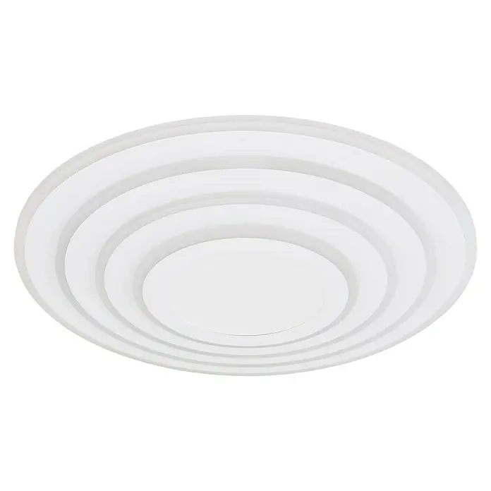 Globo LED-Deckenleuchte rund Jocelyn - 50 W, Ø x H: 50 x 6,7 cm, Weiß, Warmweiß - Die schlichte, weisse Deckenleuchte mit konzentrischen Kreisen ist ein minimalistisches Designelement, das jedem Raum Eleganz verleiht.