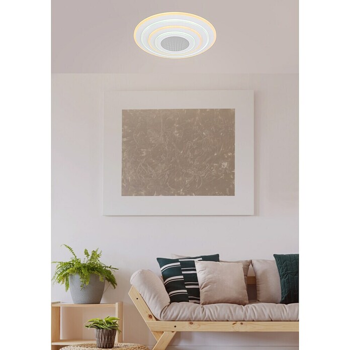 Globo LED-Deckenleuchte rund Jocelyn (50 W, Ø x H: 500 x 67 mm, Weiß, Warmweiß) | BAUHAUS