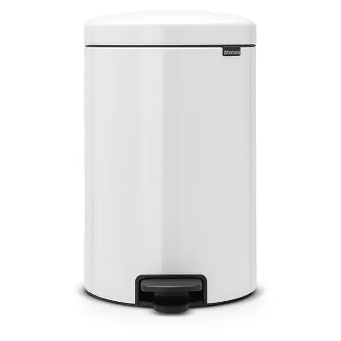 Proregal Treteimer Brabantia Klassischer Tretmülleimer mit Soft-Verschluss - 20 l, Metall, Weiß - Ein sauberer, weißer Brabantia-Treteimer mit einem robusten Pedal für hygienische Abfallentsorgung im ganzen Haus.