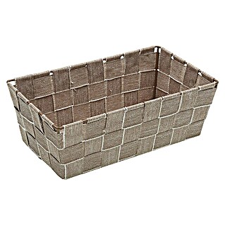 Cesta de tela (L x An x Al: 24 x 14 x 8,5 cm, Beige, Polipropileno)