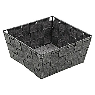 Cesta de tela (L x An x Al: 19 x 19 x 9 cm, Gris, Polipropileno)