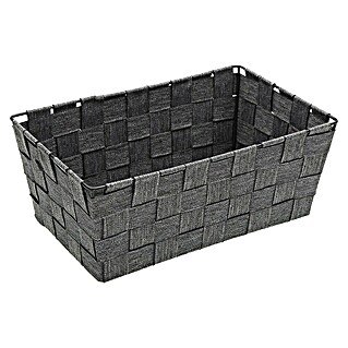 Cesta de tela (L x An x Al: 27 x 17 x 10,5 cm, Gris, Polipropileno)