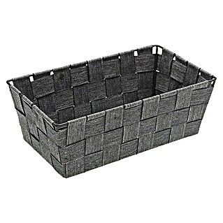 Cesta de tela (L x An x Al: 24 x 14 x 9 cm, Gris, Polipropileno)