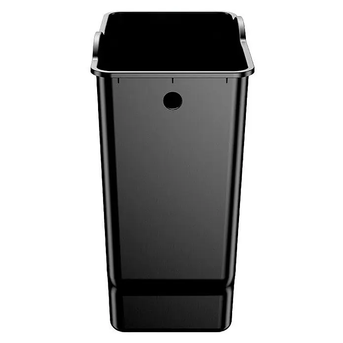 Proregal Treteimer Rechteckiger Treteimer aus gebürstetem Edelstahl - 15 l, Edelstahl, Silber - Schwarzer Abfallbehälter mit glatter Oberfläche und Griffen. Ideal für Büro oder Küche.