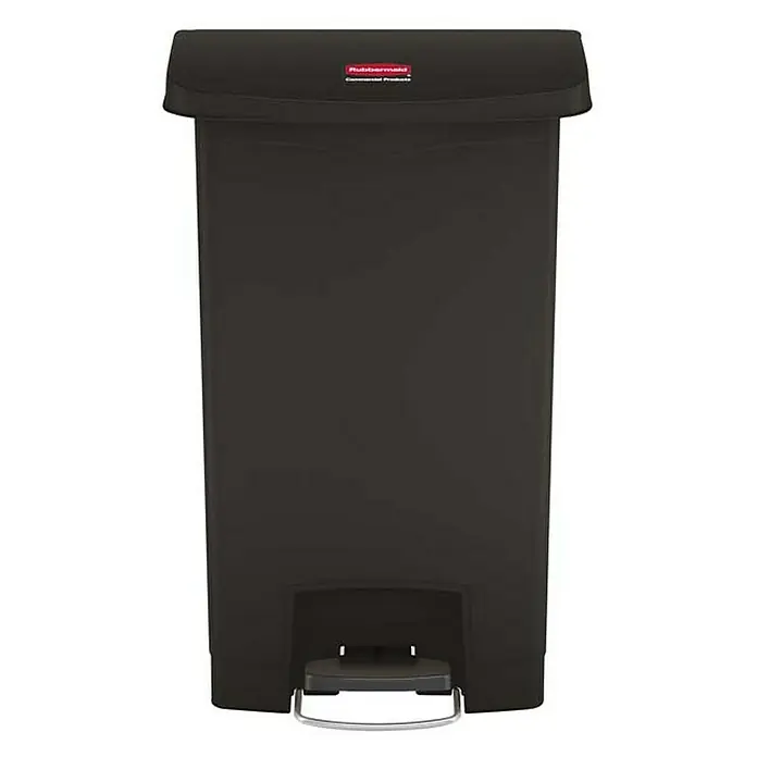 Proregal Treteimer Rubbermaid Slim Jim Step On Container Front Step Pedal-Abfalleimer - 50 l, Kunststoff, Schwarz - Schwarzer Rubbermaid-Treteimer aus Kunststoff mit Deckel und Pedal zur einfachen, hygienischen Abfallentsorgung in Gewerbe und Haushalt.