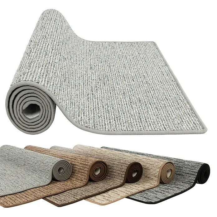 Flachgewebeteppich Geneva - Silbergrau, 200 x 200 cm, 100 % Polypropylen - Gerollter Teppich in verschiedenen Farben und Texturen für ein gemütliches Zuhause. Stilvolle Teppiche für jeden Raum.