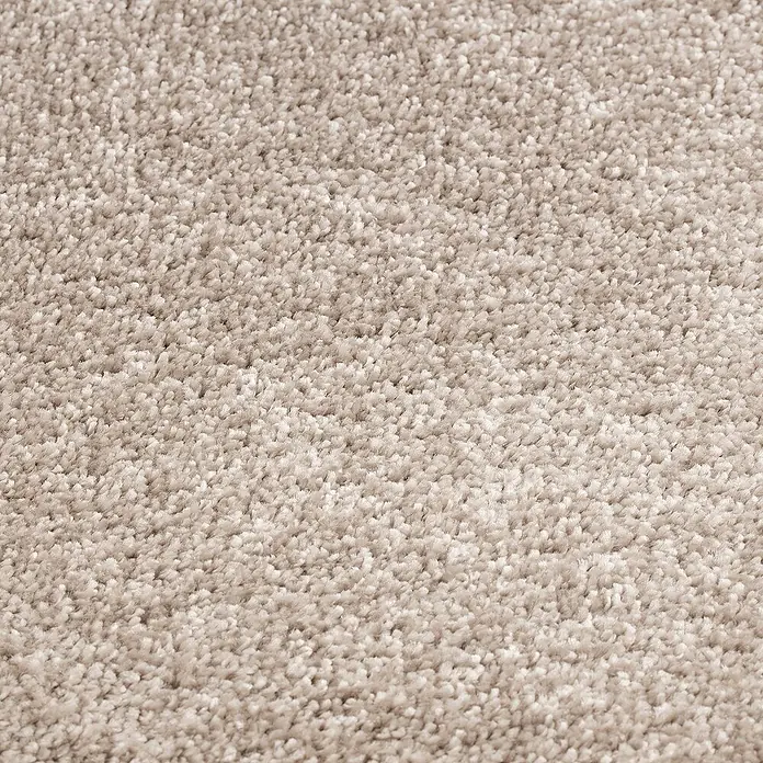 Kurzflorteppich Sundae - Beige, 200 x 200 cm, 100 % Polypropylen - Nahaufnahme eines beigefarbenen Teppichs mit dichter, weicher Textur, ideal für gemütliche Wohnräume und zur Schalldämmung.
