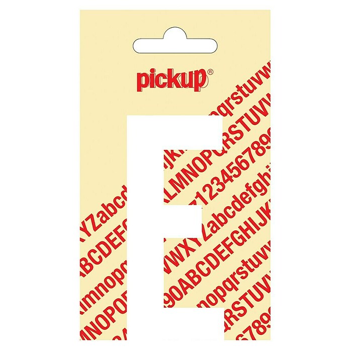 Pickup Etiqueta adhesiva (Motivo: E, Blanco, Altura: 90 mm)