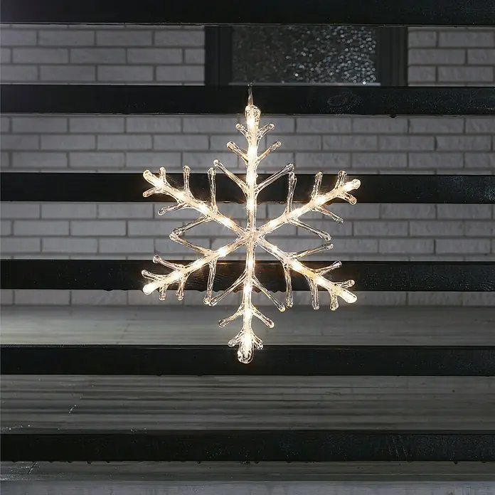 Konstsmide LED-Lichtschlauch Schneeflocke Silhouette -  - Beleuchteter Schneeflocken-Anhänger: Dekorative LED-Schneeflocke für festliche Beleuchtung und winterliche Atmosphäre.