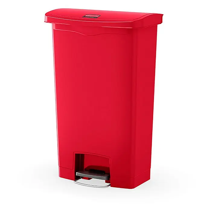 Proregal Treteimer Rubbermaid Slim Jim Step On Container Front Step Pedal-Abfalleimer - 68 l, Kunststoff, Rot - Roter Rubbermaid-Treteimer für eine hygienische Abfallentsorgung mit Fußpedal und robustem Kunststoffdesign.