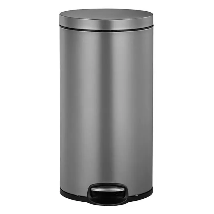 Proregal Treteimer - 30 l, Kunststoff, Platin - Dieser schlanke, silberfarbene Treteimer ist die perfekte Ergänzung für jedes Badezimmer oder jede Küche. Der Abfalleimer ist robust und leicht zu reinigen.