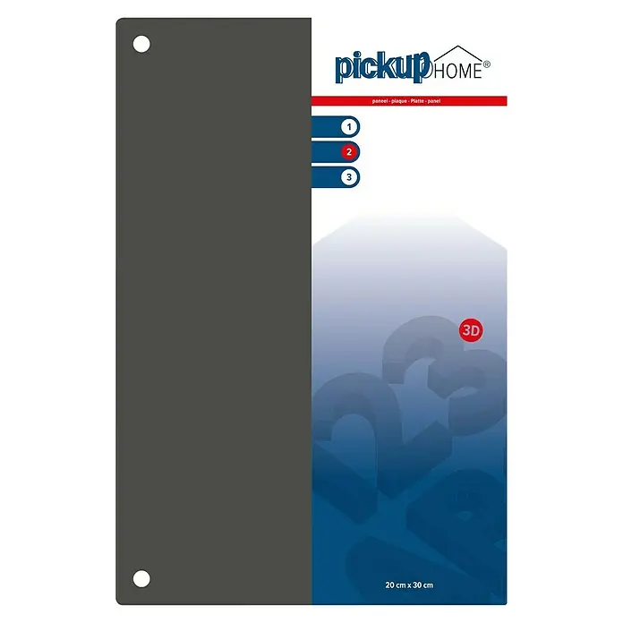 Pickup 3D Home Schild - L x B: 20 x 30 cm, Weiß - Abbildung eines "pickup HOME" 3D Paneels in Anthrazit, ideal für Wanddekorationen und kreative DIY-Projekte mit den Maßen 20 cm x 30 cm.