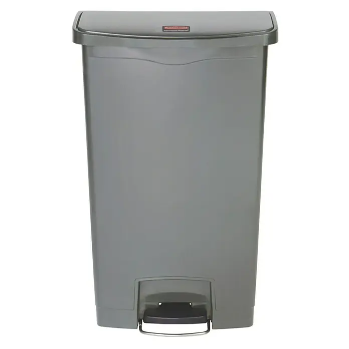 Proregal Treteimer Rubbermaid Slim Jim Step On Container Front Step Pedal-Abfalleimer - 68 l, Kunststoff, Grau - Grauer Rubbermaid Treteimer mit Deckel und Fußpedal. Praktischer Abfallbehälter für Küche oder Bad.
