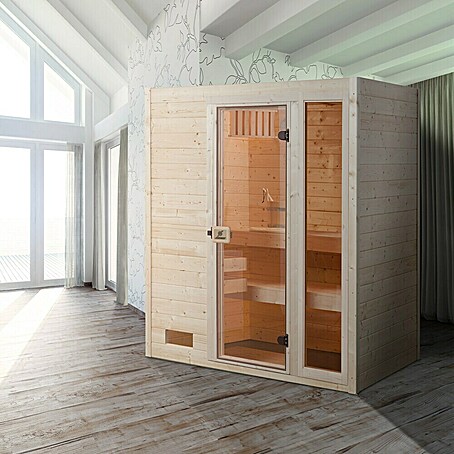 Weka Massivholzsauna Mila 1 (Ohne Zubehör, L x B x H: 139 x 189 x 203 cm)