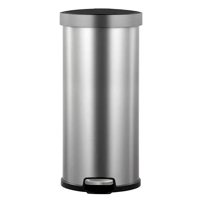 Proregal Treteimer Treteimer aus mattem Edelstahl - 35 l, Edelstahl, Silber - Silberner Treteimer mit schwarzem Deckel und Fußpedal, ideal für Küche oder Bad, mit elegantem, modernem Design für jeden Raum.