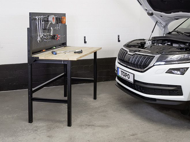 Werkplaats in de garage