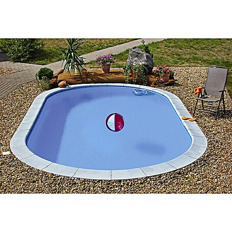 myPool Premium Stahlwand-Pool Ovalbecken (L x B x H: 800 x 400 x 150 cm, Weiß/Blau, 42 000 l)