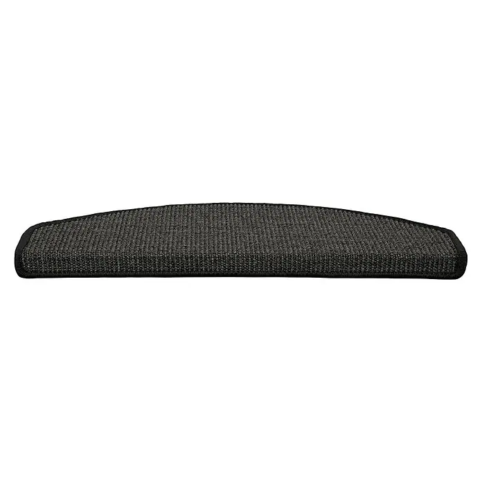 Stufenmatte Sisal - 65 x 23,5 cm, Schwarz, Halbrund - Dieser Teppich für Treppenstufen in Anthrazit bietet eine sichere und stilvolle Lösung, um Ihren Treppenbereich aufzuwerten und vor Abnutzung zu schützen.