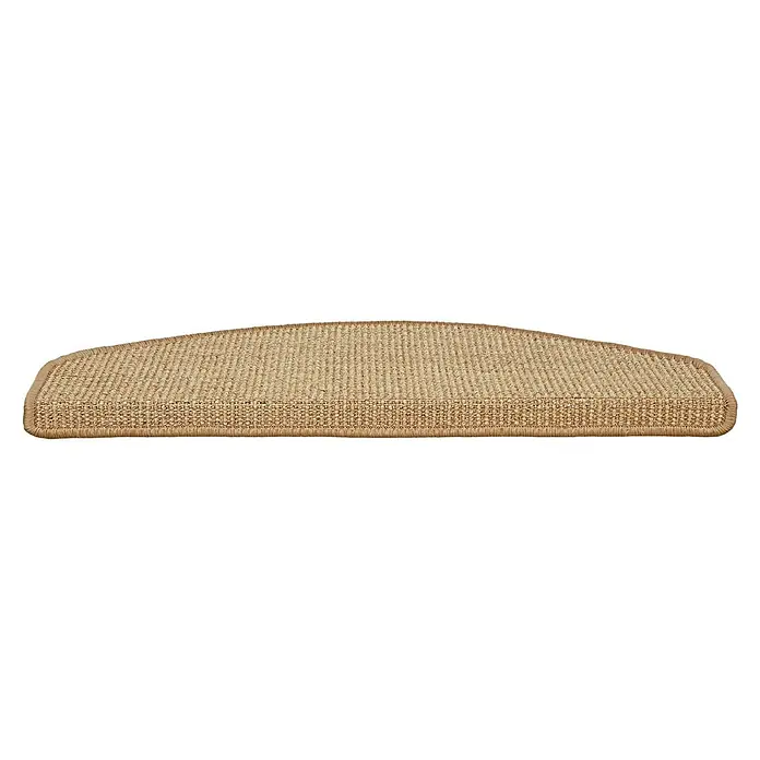 Stufenmatte Sisal - 65 x 23,5 cm, Kork, Halbrund - Halbmondförmige, beige Teppichstufe aus strapazierfähigem Sisal. Ideal für Treppen, bietet Sicherheit und Komfort.