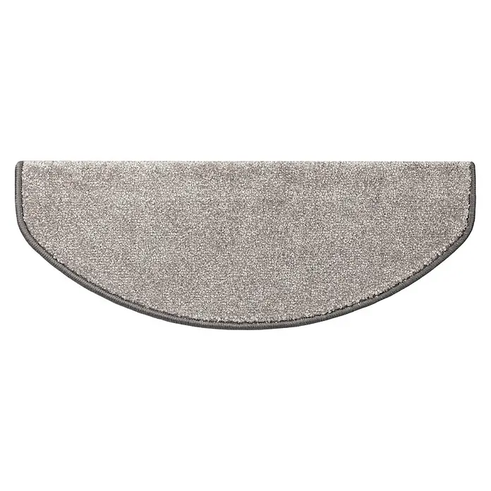 Stufenmatte Sundae - 65 x 23,5 cm, Silber, Halbrund - Halbmondförmiger Teppich für Treppenstufen, schützt die Stufen und bietet sicheren Halt. Das schlichte Design passt zu vielen Einrichtungsstilen.