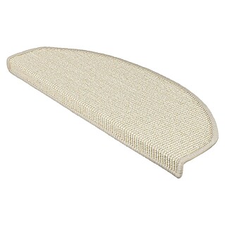 Stufenmatte Sisal (65 x 23,5 cm, Elfenbein, Halbrund)