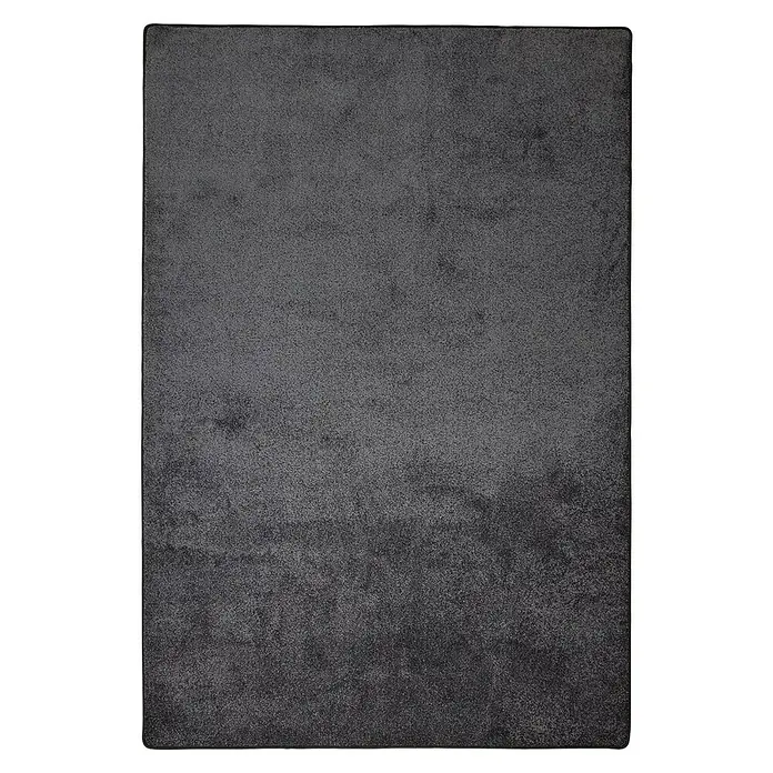 Kurzflorteppich Sundae - Anthrazit, 200 x 200 cm, 100 % Polypropylen - Nahaufnahme eines grauen Teppichs mit weicher Textur, ideal für Wohnräume oder Schlafzimmer. Der Teppich bietet Komfort und Stil.