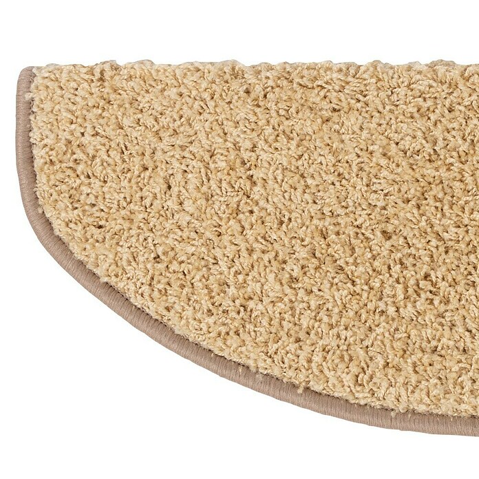 Stufenmatte Shaggy (65 x 23,5 cm, Beige, Halbrund) | BAUHAUS