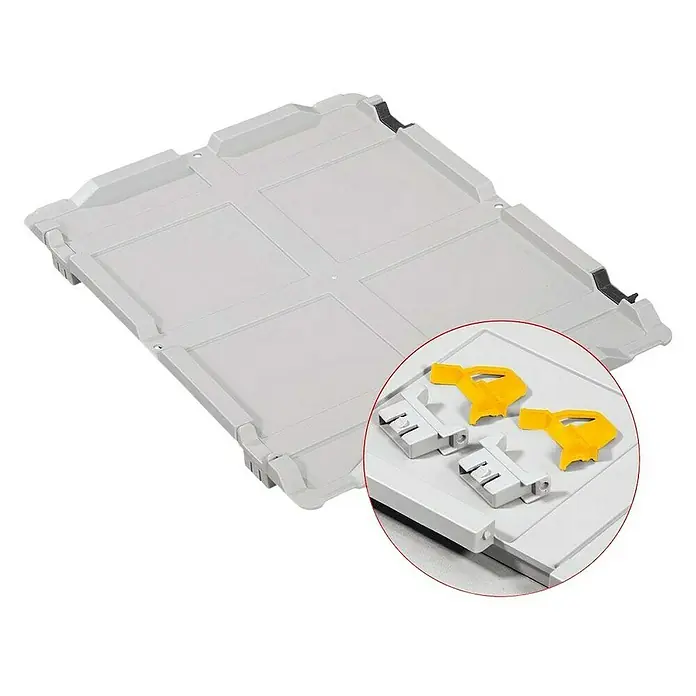 Proregal Euroboxen-Set 4x Eurobox NextGen Color mit Scharnierdeckel und Verschlüssen - Kunststoff, Grau, Gelb, 4 Stk. - Graue Kunststoffbox mit Verstärkungsrippen und Verriegelungen, ideal für Lagerung und Transport von Gütern aller Art.