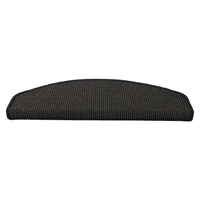 Stufenmatte Premium - 65 x 23,5 cm, 100 % Sisal, Schwarz - Halbmondförmiger, schwarzer Teppich für den Innenbereich mit gewebter Textur, ideal für Akzentbereiche und zur Ergänzung der Raumgestaltung.