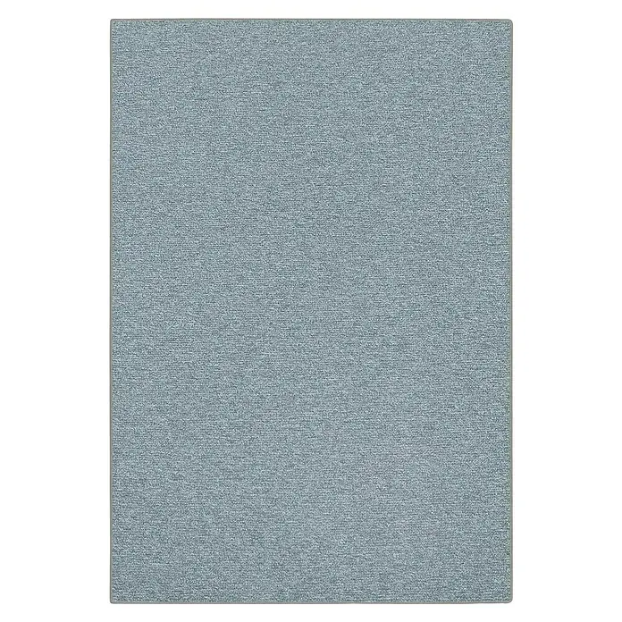 Flachgewebeteppich London - Hellgrau, 100 x 100 cm, 100 % Polypropylen - Eine Nahaufnahme eines hellblauen Teppichbodens, der eine feine Textur und ein dezentes Muster aufweist. Ideal für moderne Innenräume.