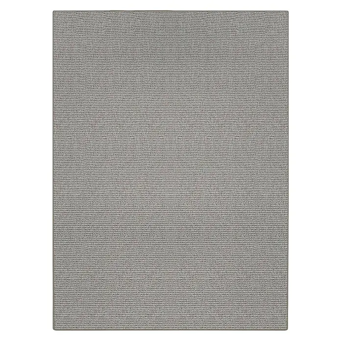 Flachgewebeteppich Carlton - Grau/Beige, 200 x 200 cm, 100 % Polypropylen - Detailaufnahme eines grauen Textilmaterials mit feiner Webstruktur, ideal für Hintergründe und Textildesign, das eine elegante Stoffoberfläche zeigt.