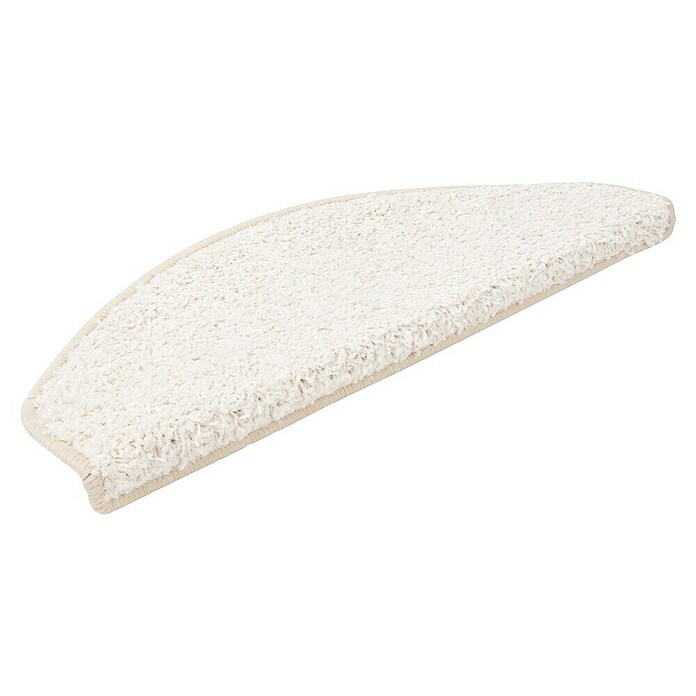 Stufenmatte Shaggy (65 x 23,5 cm, Creme, Halbrund) | BAUHAUS