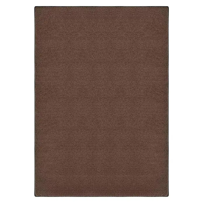 Kurzflorteppich Dynasty - Schlamm, 100 x 100 cm, 100 % Polypropylen - Brauner, rechteckiger Teppich mit dunklem Rand, ideal für jeden Raum. Die Textur ist fein und einheitlich, was dem Teppich ein elegantes Aussehen verleiht.