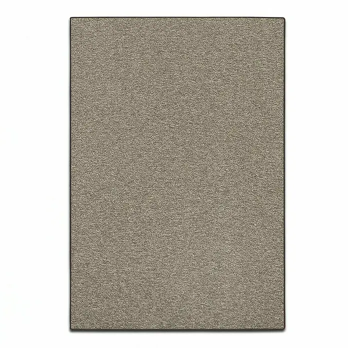 Flachgewebeteppich London - Hellbraun, 100 x 100 cm, 100 % Polypropylen - Ein rechteckiger, beigefarbener Teppich mit einer feinen Textur und einem schmalen, dunklen Rand für Wohnräume.