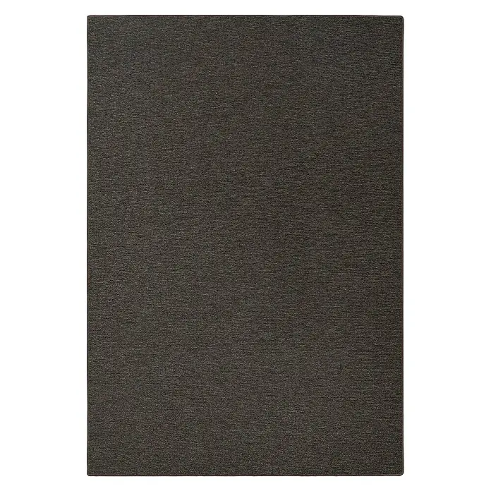 Flachgewebeteppich London - Dunkelbraun, 100 x 100 cm, 100 % Polypropylen - Nahaufnahme einer dunklen, strukturierten Oberfläche, ideal als neutraler Hintergrund oder für Designprojekte.